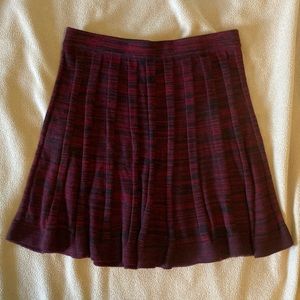 Dark red cotton blend skirt